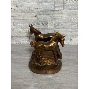 Dodge Gladys Brown Edwards SIGNED Horse Colt Bookends Bronze W/Copper HTF 1946